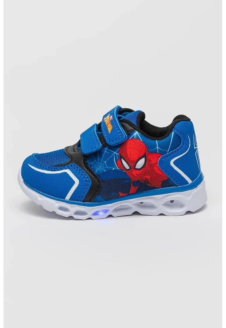 Pantofi sport cu LED Spiderman, Rosu/Albastru royal