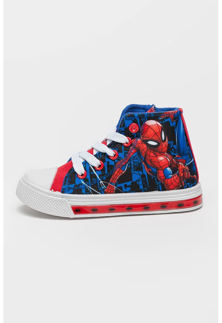 Tenisi cu LED Spiderman, Rosu/Alb/Albastru royal