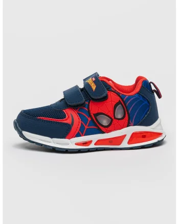 Pantofi sport cu LED Spiderman, Rosu/Bleumarin