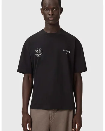 Tricou cu imprimeu grafic Spinner, Negru
