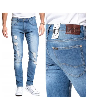 Blugi Barbati,  Luke, W27-L32, Bumbac, Fermoar, Lungi, Talie Medie, 5 Bunzuare, High-Quality, Albastru