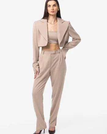 Pantaloni conici Marlo, Bej