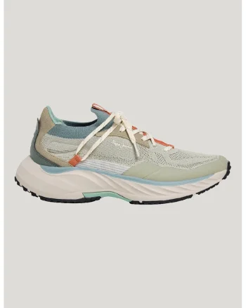 Pantofi sport cu garnituri de piele intoarsa, Portocaliu mandarina/Verde pal/Verde persan