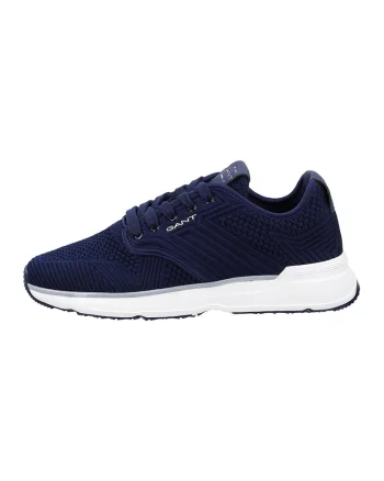 Pantofi sport din material textil cu insertii din piele Beeker, Bleumarin