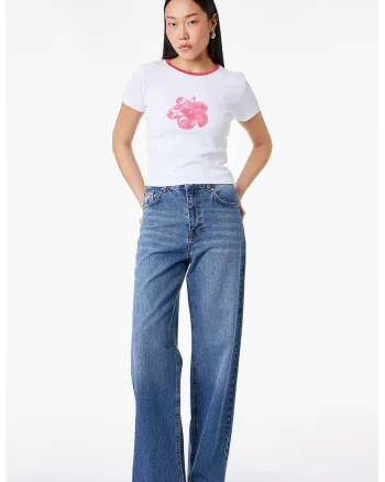 Tricou slim fit cu imprimeu grafic, Alb