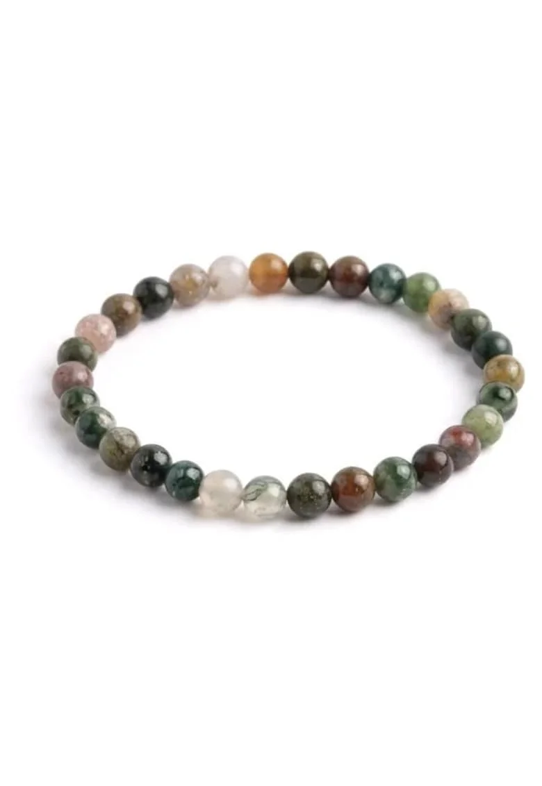Bratara cu Pietre Semipretioase Naturale Agat Indian de 6mm, elastica, unisex