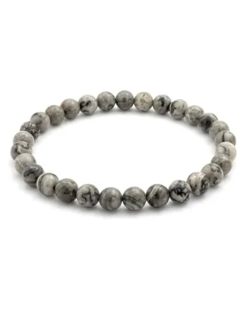 Bratara cu Pietre Semipretioase Naturale Jasp Picasso de 6mm, elastica, unisex