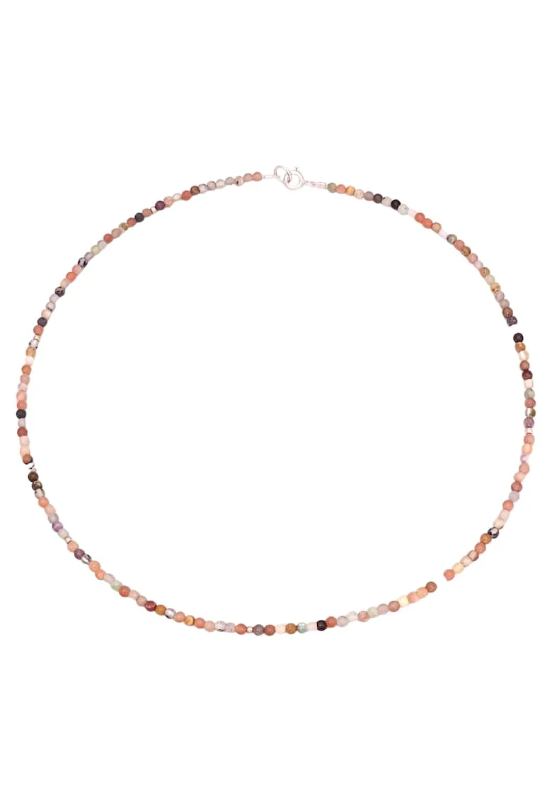 Colier din pietre de agat indian cu argint 925, 40 cm
