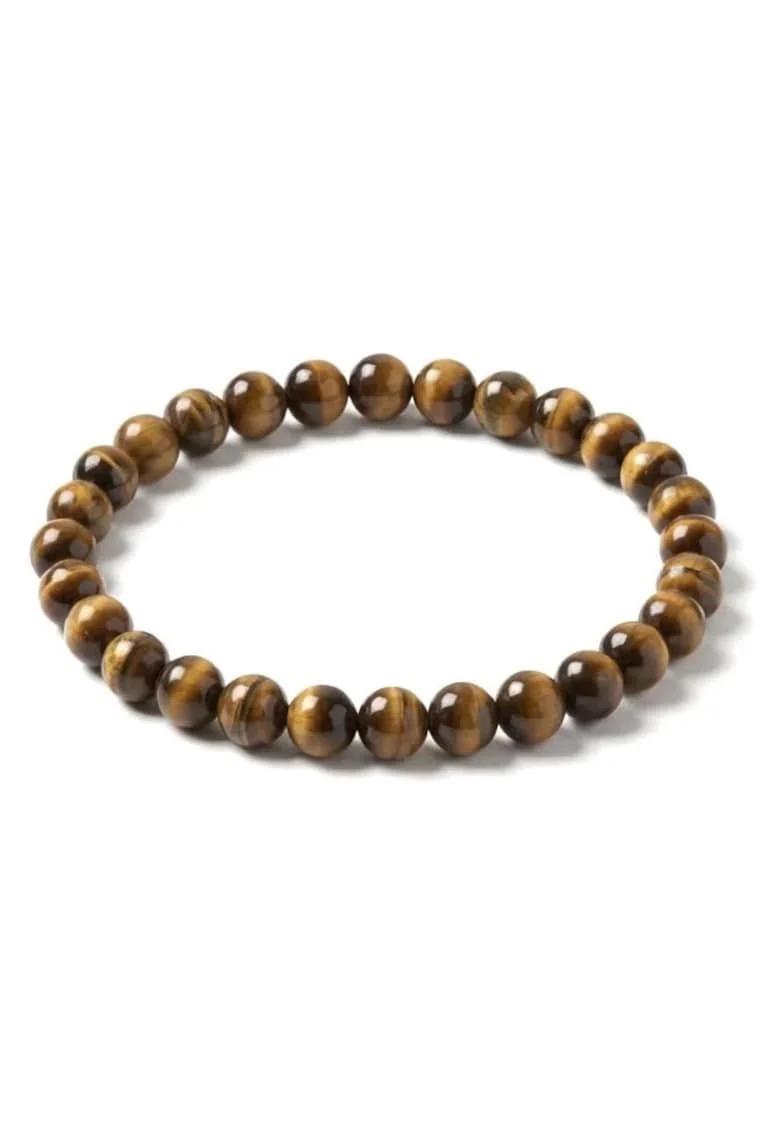 Bratara cu Pietre Semipretioase Naturale Ochi de Tigru de 6mm, elastica, unisex