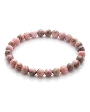 Bratara cu Pietre Semipretioase Naturale Jasp Zebra Roz de 6mm, elastica, unisex