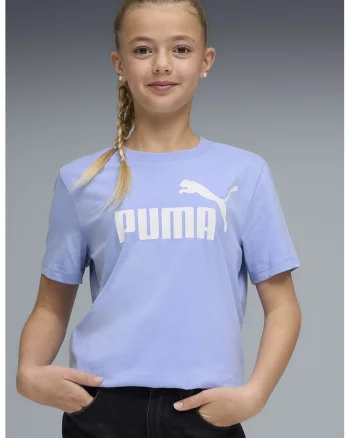 Tricou cu decolteu la baza gatului si imprimeu logo, Alb/Albastru lavanda