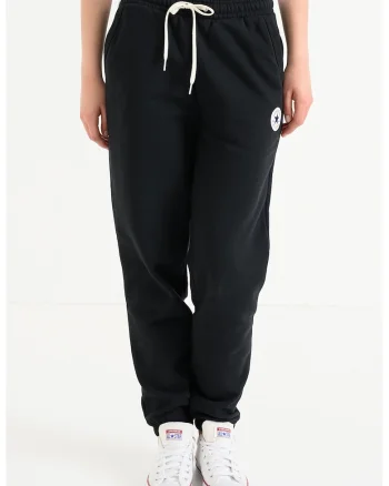 Pantaloni de trening din amestec de bumbac cu snururi, Negru