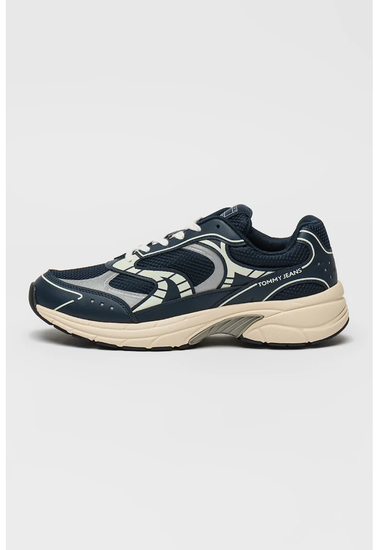 Pantofi sport cu insertii din plasa Archive '25, Verde pal/Lila/Bleumarin