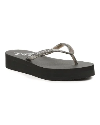 Papuci flip-flop cu logo, stralucitori, Negru/Gri/Argintiu