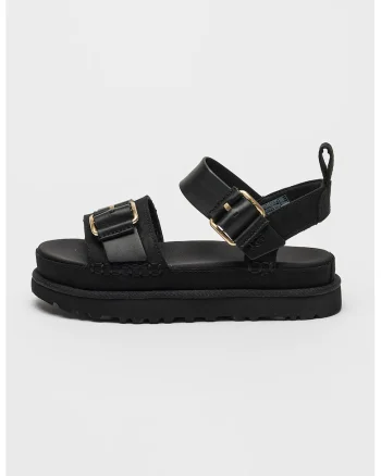 Sandale din piele cu talpa flatform Goldenstar Vila, Negru