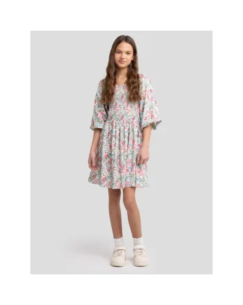 Rochie cu imprimeu floral si maneci bufante Darta