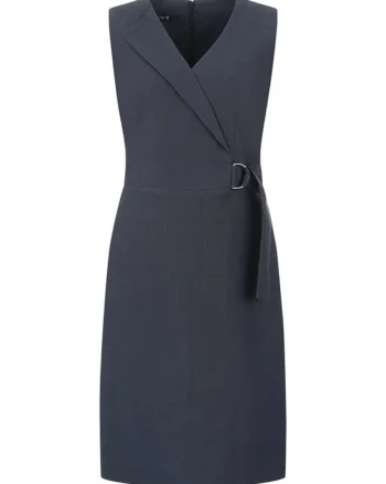 Rochie din canepa cu rever asimetric