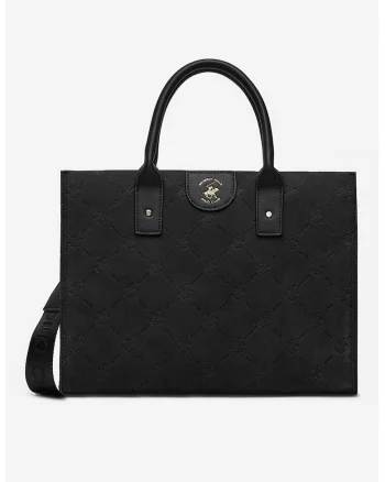 Geanta shopper de piele ecologica, Negru