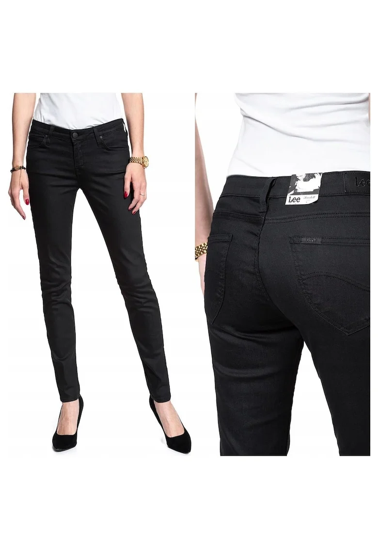 Blugi Dama,  Scarlett, W25-L33, Bumbac, Fermoar, Lungi, Talie Medie, 5 Bunzuare, High-Quality, Negru