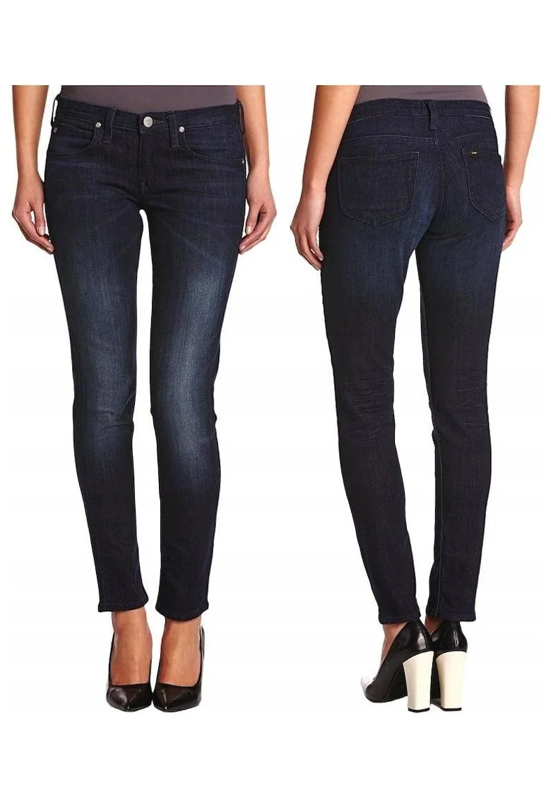 Blugi Dama,  Lynn, W28-L35, Bumbac, Fermoar, Lungi, Talie Joasa, 5 Bunzuare, High-Quality, Albastru Inchis