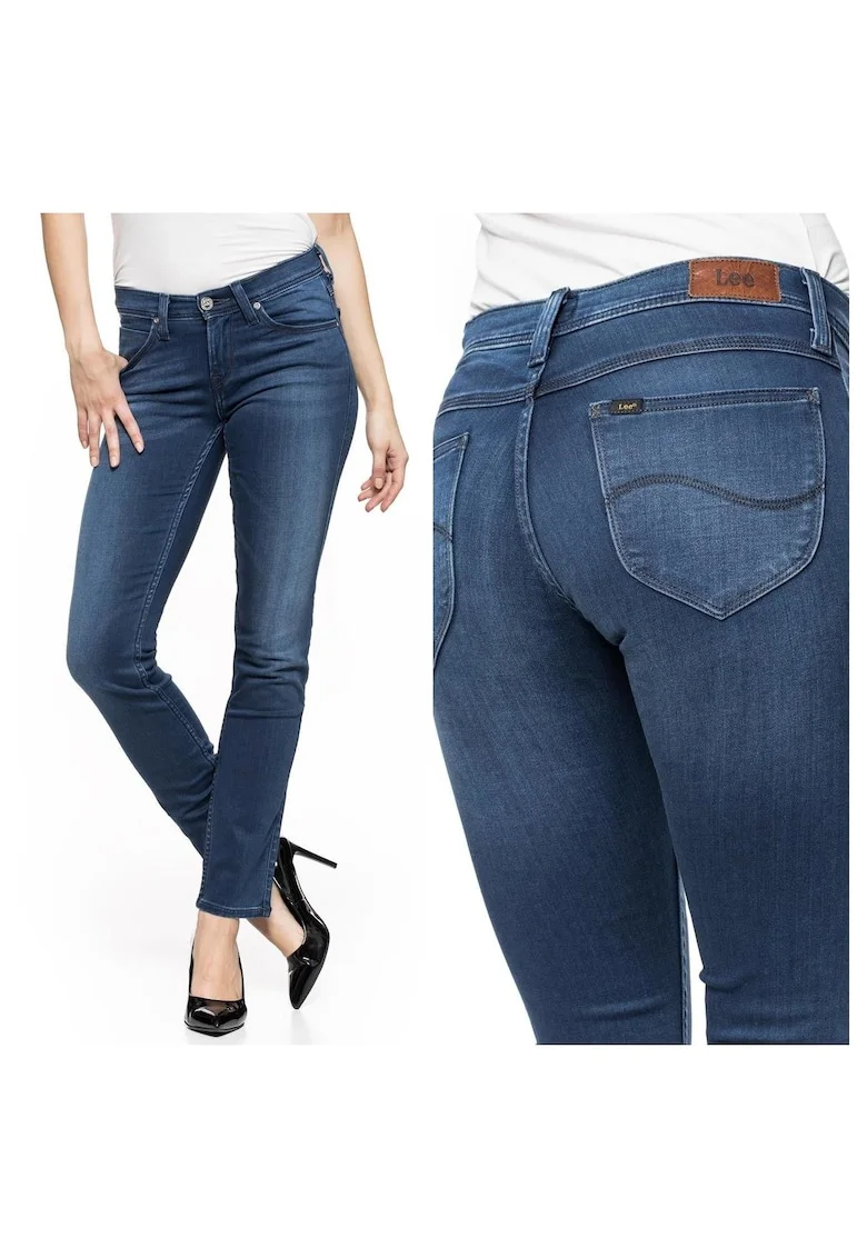 Blugi Dama,  Jade, W25-L33, Bumbac, Fermoar, Lungi, Talie Medie, 5 Bunzuare, High-Quality, Albastru