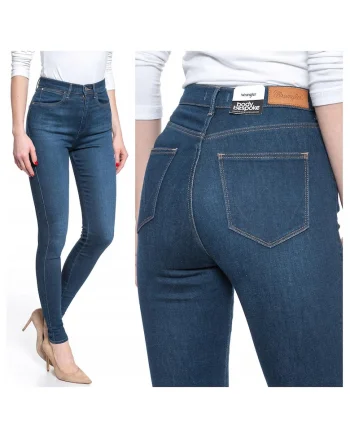 Blugi dama,  Super High Skinny, 20956-184, Bumbac, Lungi, Petite, Denim, W24-L32 US, Albastru