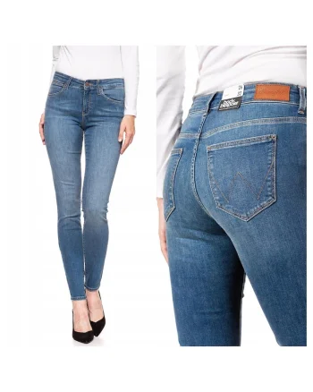 Blugi Dama,  Skinny 24/32, Bumbac, Zipper, Lung, 5 Buzunare 2 Mari 2 Medii Exterioare1 Mic Interior, Talie Medie, Albastru