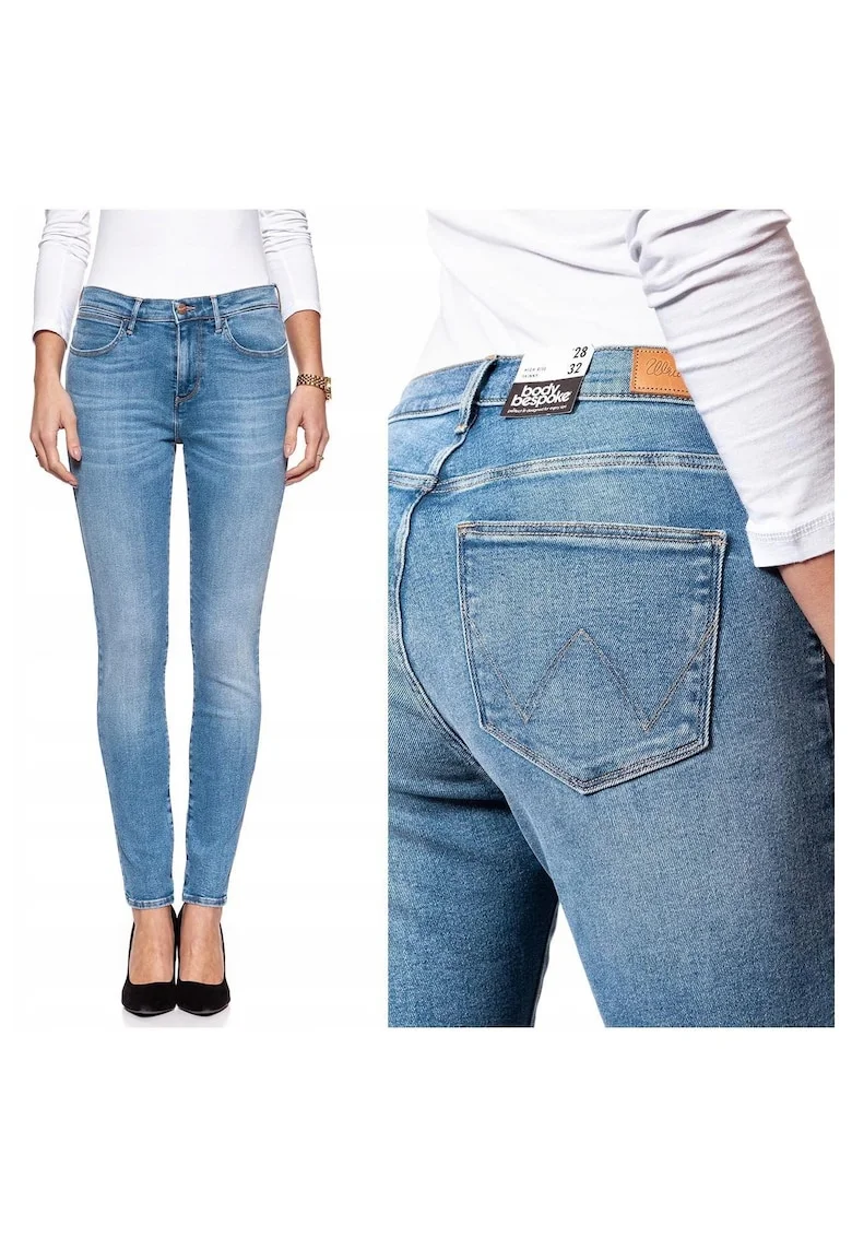 Blugi dama,  High Rise Skinny, 8553-184, Bumbac, Lungi, Petite, Denim, W24-L32 US, Albastru