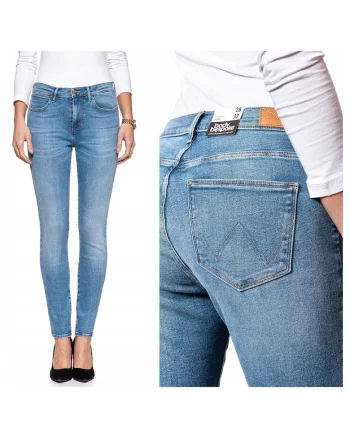Blugi dama,  High Rise Skinny, 8553-184, Bumbac, Lungi, Petite, Denim, W24-L32 US, Albastru