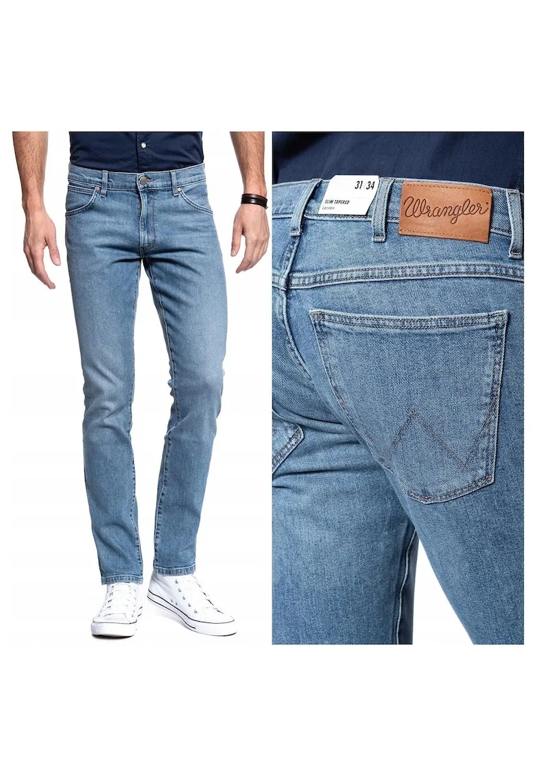 Blugi Barbati,  Larston, W27-L32, Bumbac, Fermoar, Lungi, Talie Medie, 5 Bunzuare, High-Quality, Albastru