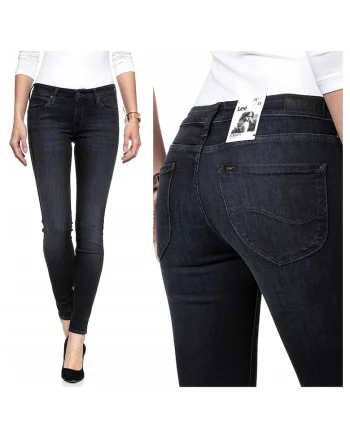 Blugi Dama,  Scarlett Skinny, W24-L31 US, Bumbac, Zipper, Lung, 5 Buzunare 2 Mari 2 Medii Externe 1 Mic Intern, Talie Medie / Regulata, Negru