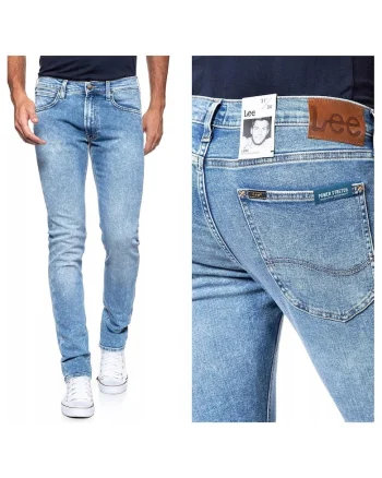 Blugi Barbati,  Luke, W26-L32, Bumbac, Fermoar, Lungi, Talie Medie, 5 Bunzuare, High-Quality, Albastru