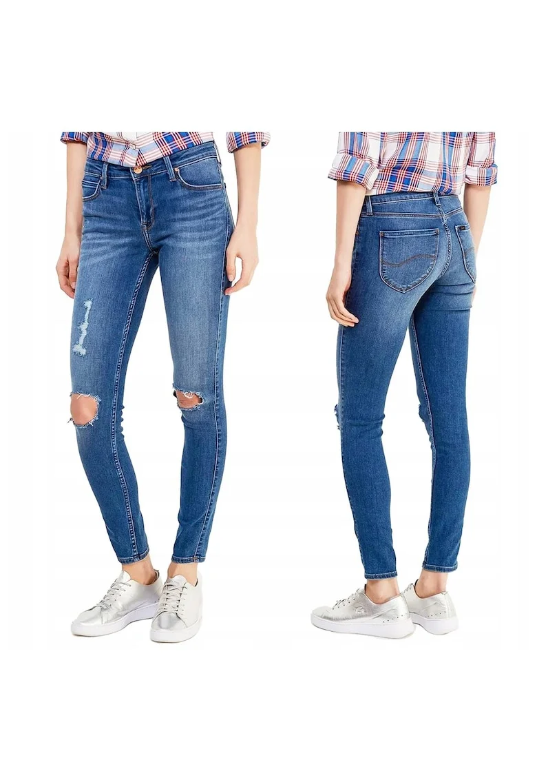 Blugi Dama,  Jodee, W28-L33 US, Bumbac, Fermuar, Lung, 91 Buzunare 2 Mari 2 Medii Externe 1 Mic Intern, Talie Medie / Regulata, Albastru