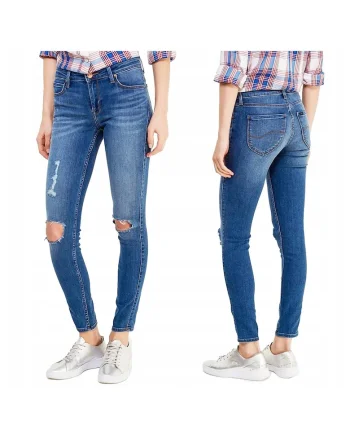 Blugi Dama,  Jodee, W28-L33 US, Bumbac, Fermuar, Lung, 91 Buzunare 2 Mari 2 Medii Externe 1 Mic Intern, Talie Medie / Regulata, Albastru