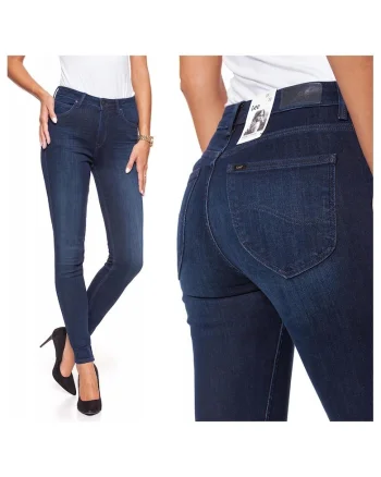 Blugi Dama,  Scarlett High, W24-L31 US, Bumbac, Zipper, Lung, 5 Buzunare 2 Mari 2 Medii Exterioare 1 Mic Interior, Talie Inalta, Albastru