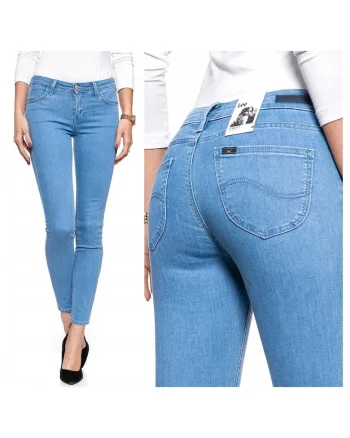 Blugi Dama,  Scarlett, W24-L31 US, Bumbac, Fermuar, Lung, 5 Buzunare 2 Mari 2 Medii Exterioare 1 Mic Interior, Talie Medie, Albastru