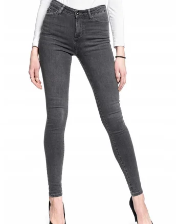 Blugi Dama,  Zoe, W26-L32 US, Bumbac, Fermuar, Lung, 39 Buzunare 2 Mari 2 Medii Exterioare 1 Mic Interior, Talie Inalta, Gri
