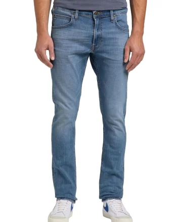 Blugi barbati Luke cu croiala Slim Tapered albastru, Albastru