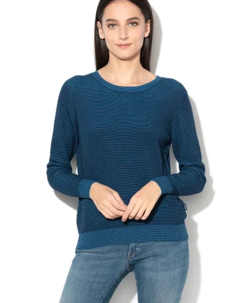 Pulover cu aspect texturat, Bleumarin