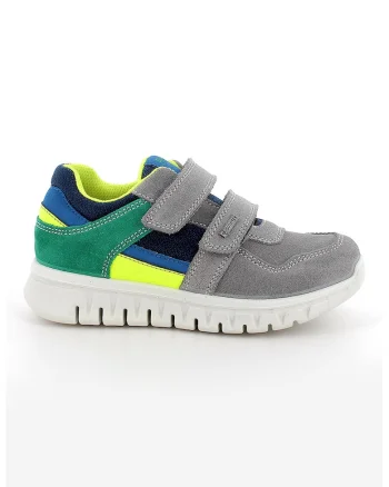 Pantofi sport cu tehnologie Gore-Tex si piele intoarsa, Verde/Albastru royal/Gri