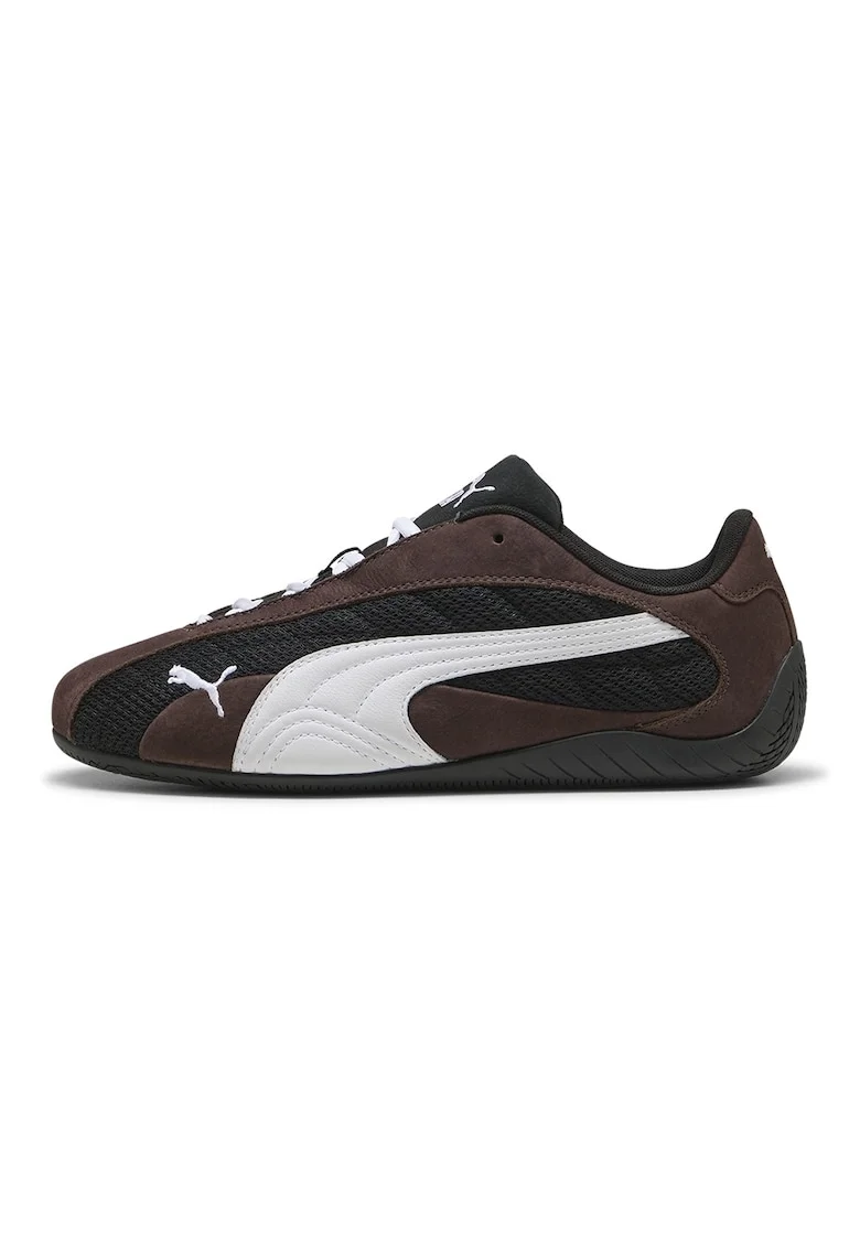 Pantofi sport Speedcat de piele, Alb/Maro inchis/Negru