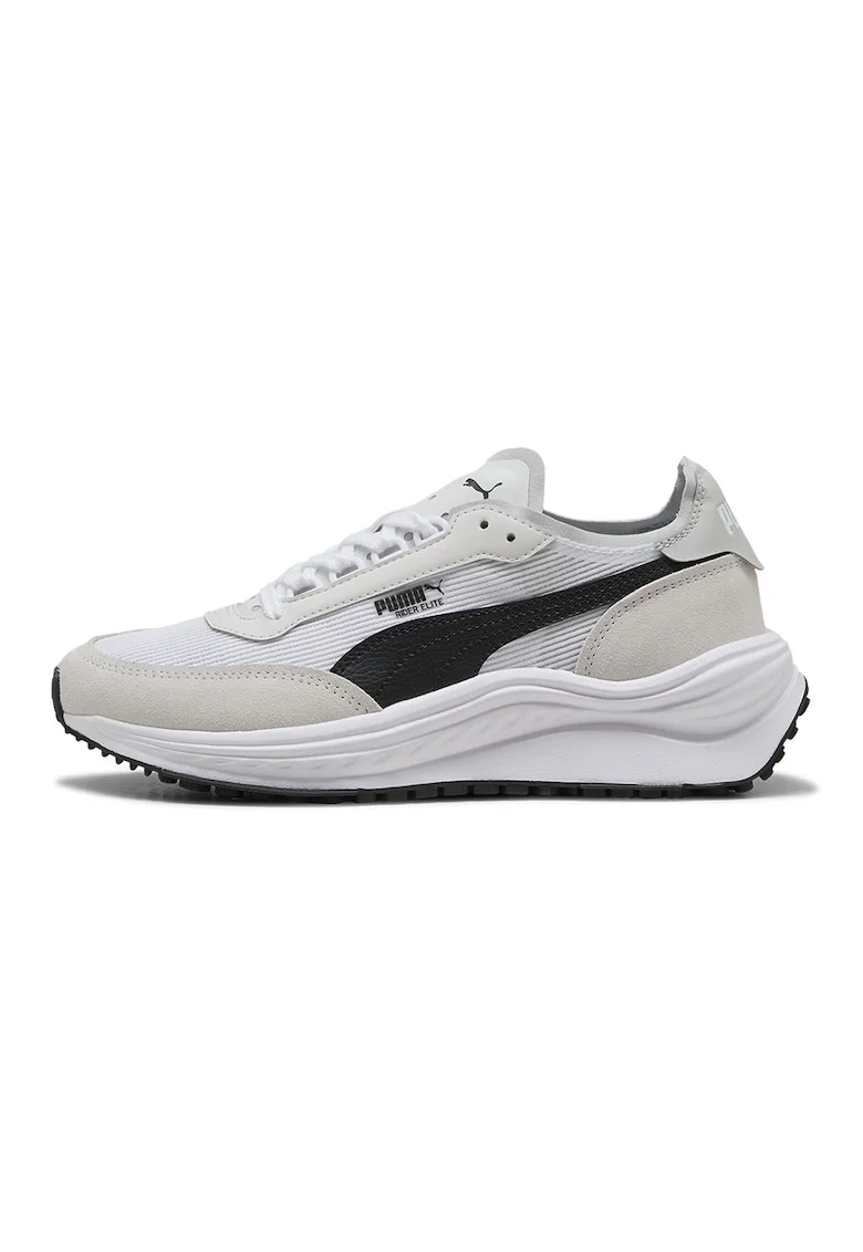Pantofi sport Rider Elite cu piele ecologica, Alb/Negru/Grej