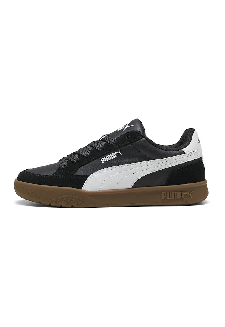 Pantofi sport Park LT de piele ecologica cu garnituri de piele intoarsa, Negru/Alb optic