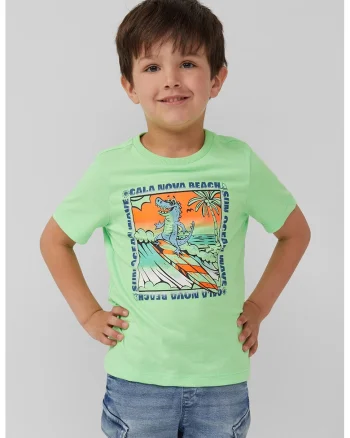 Tricou regular-fit cu imprimeu grafic, Portocaliu/Albastru inchis/Verde pal