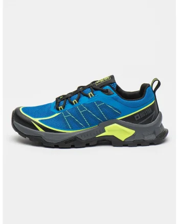Pantofi sport cu insertii de plasa, Negru/Verde neon/Albastru royal