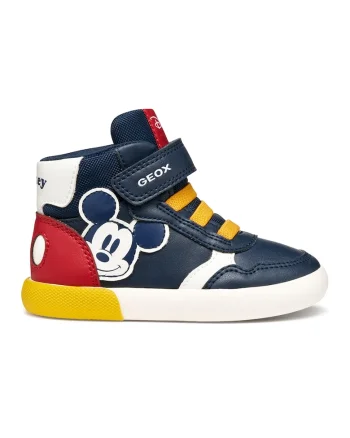 Pantofi sport din piele ecologica cu imprimeu cu desene animate, Rosu/Bleumarin