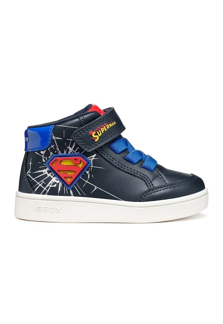 Pantofi sport din piele ecologica cu garnituri din material textil, Albastru royal/Bleumarin
