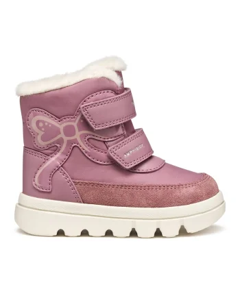 Cizme impermeabile cu velcro Willaboom, Roz prafuit