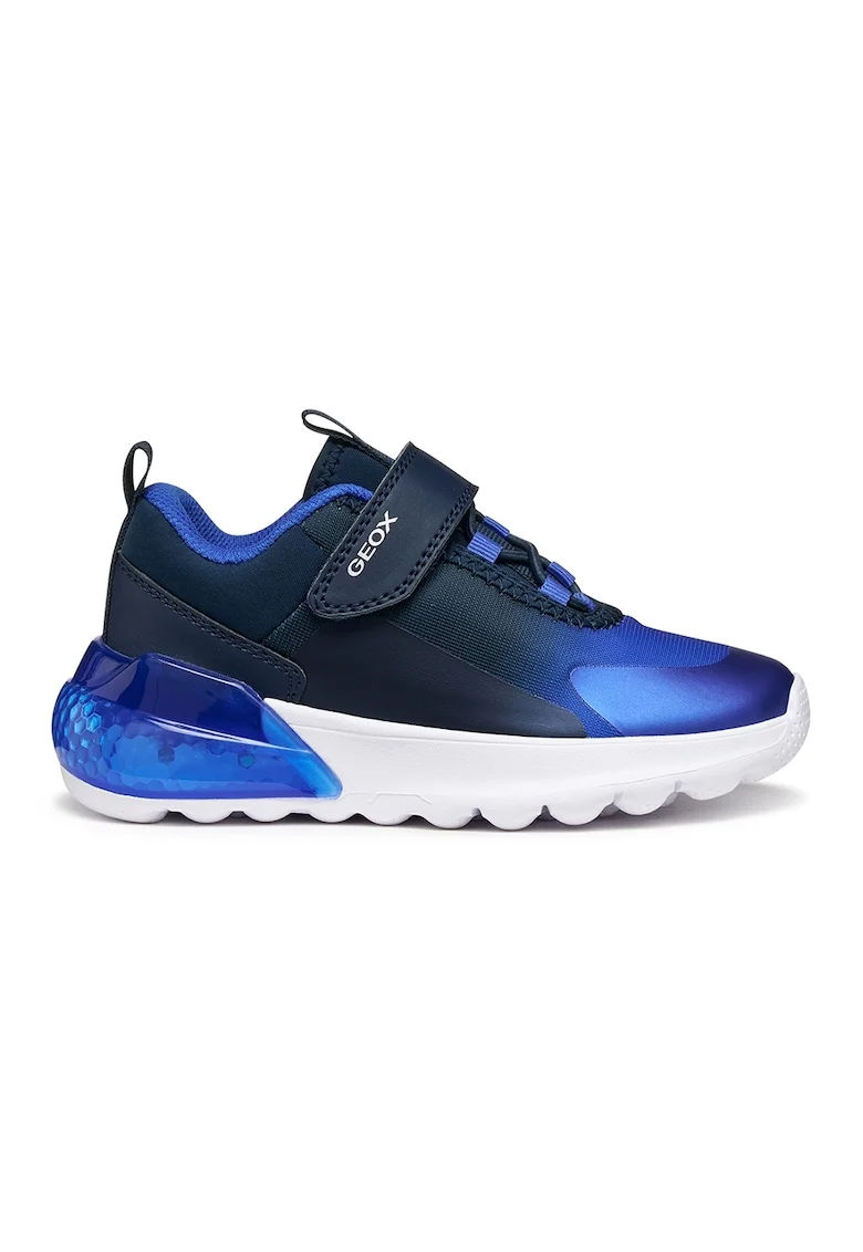 Pantofi sport cu logo si velcro, Albastru