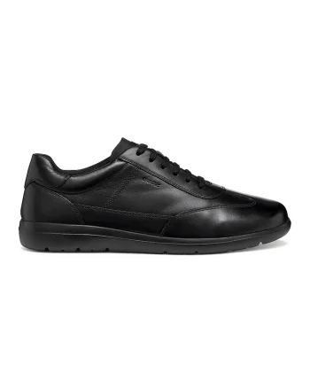Pantofi sport de piele cu detalii din material textil, Negru